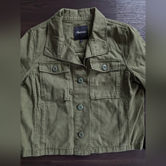 Madewell Olive Green Collared Light Jacket - Picture 5 of 8